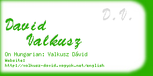 david valkusz business card