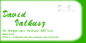 david valkusz business card